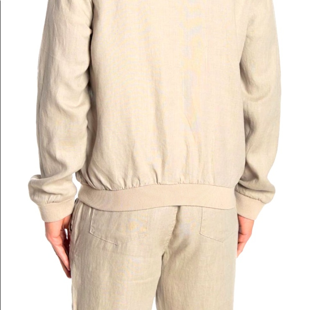 New Onia Linen Bomber Jacket Dune Sz XL